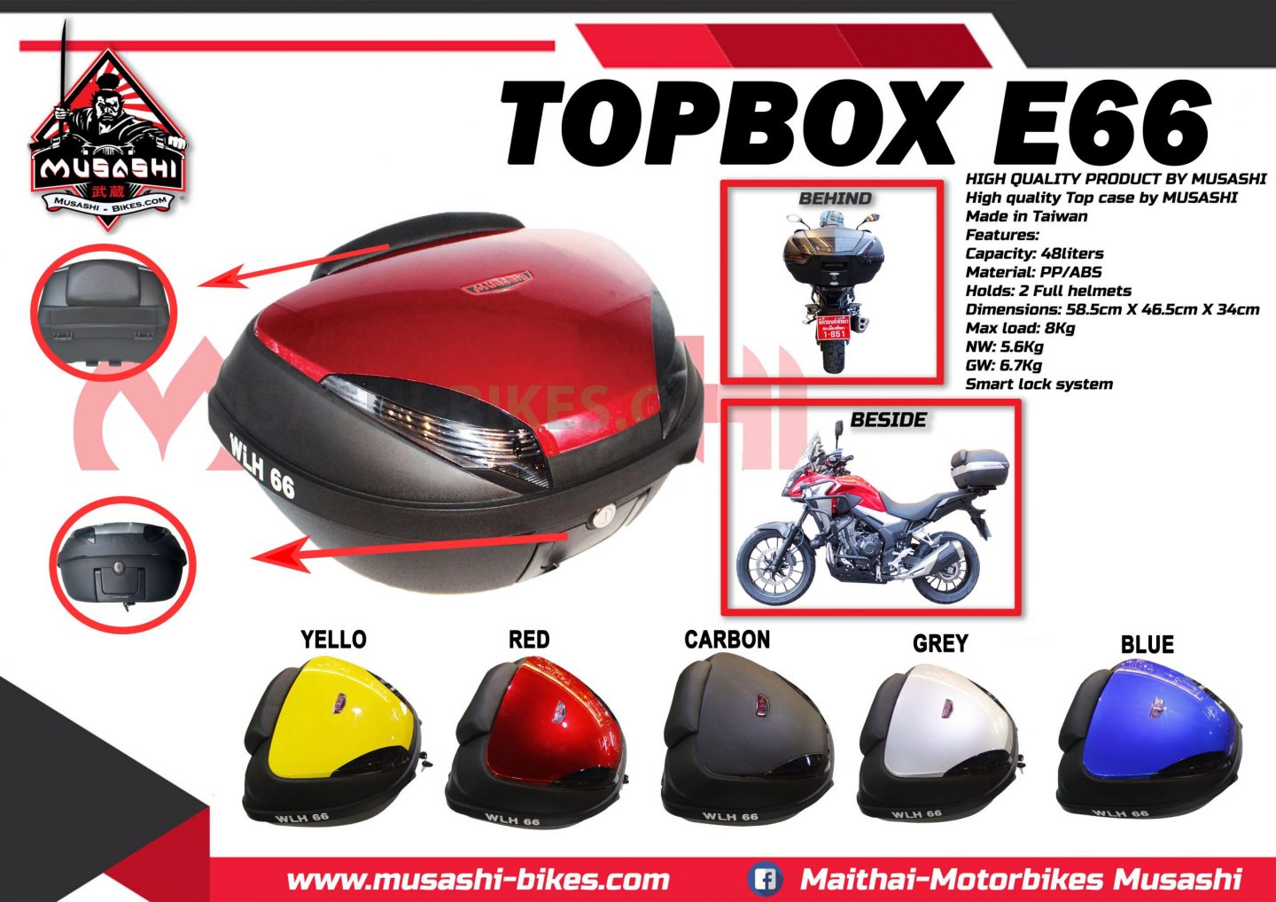 Top Box Case E66 - 52L -MM604 - Image 2