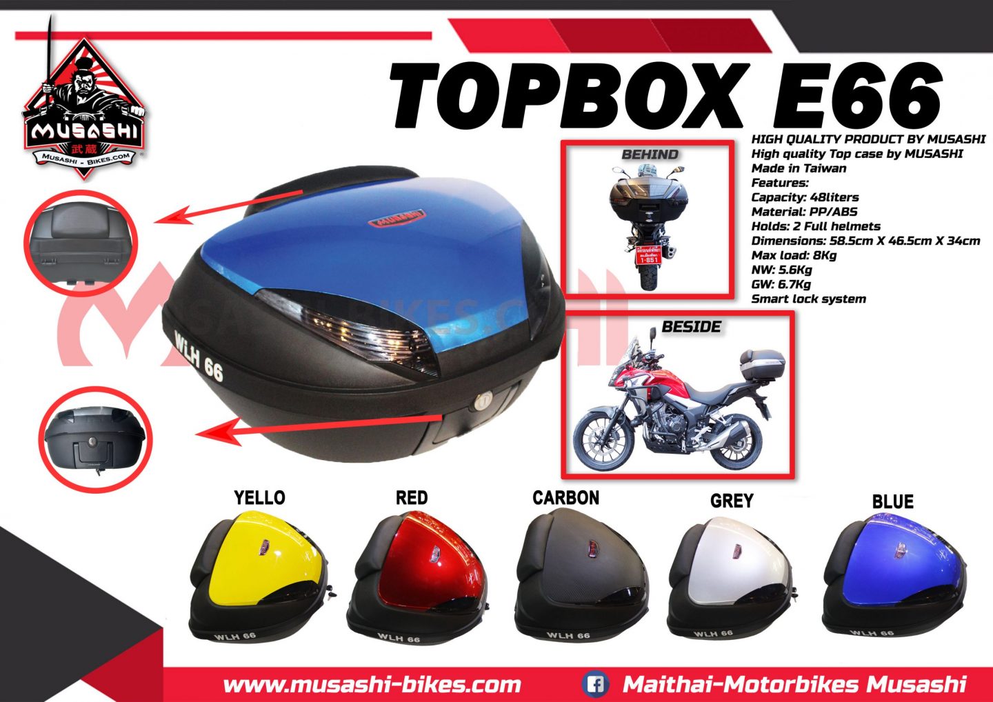 Top Box Case  E66 - 52L -MM604 - Image 2